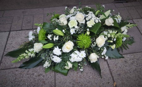 Casket spray WHITE AND GREEN